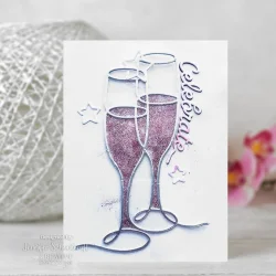 Creative Expressions Craft Dies One-Liner Collection Champagne Flutes CEDSE003