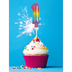 Balloner Folie Kagetoppers Regnbue Farvet Tal 1