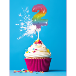 Balloner Folie Kagetoppers Regnbue Farvet Tal 2