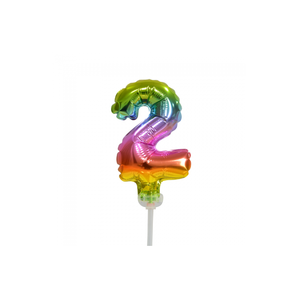 Balloner Folie Kagetoppers Regnbue Farvet Tal 2