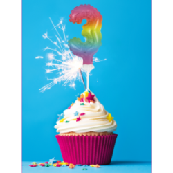 Balloner Folie Kagetoppers Regnbue Farvet Tal 3