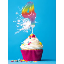 Balloner Folie Kagetoppers Regnbue Farvet Tal 4