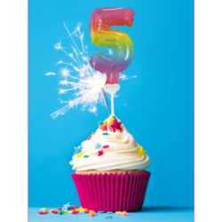 Balloner Folie Kagetoppers Regnbue Farvet Tal 5