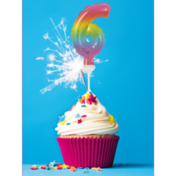 Balloner Folie Kagetoppers Regnbue Farvet Tal 6