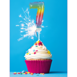 Balloner Folie Kagetoppers Regnbue Farvet Tal 7