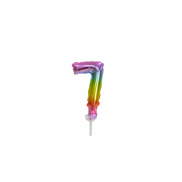 Balloner Folie Kagetoppers Regnbue Farvet Tal 7