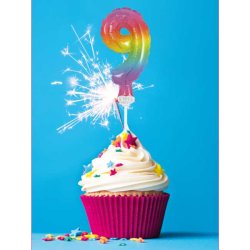 Balloner Folie Kagetoppers Regnbue Farvet Tal 9