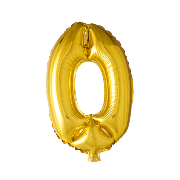 Balloner Folie  Talballon 0 Guld (40cm)