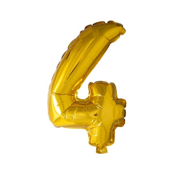 Balloner Folie Talballon 4 Guld (40cm)