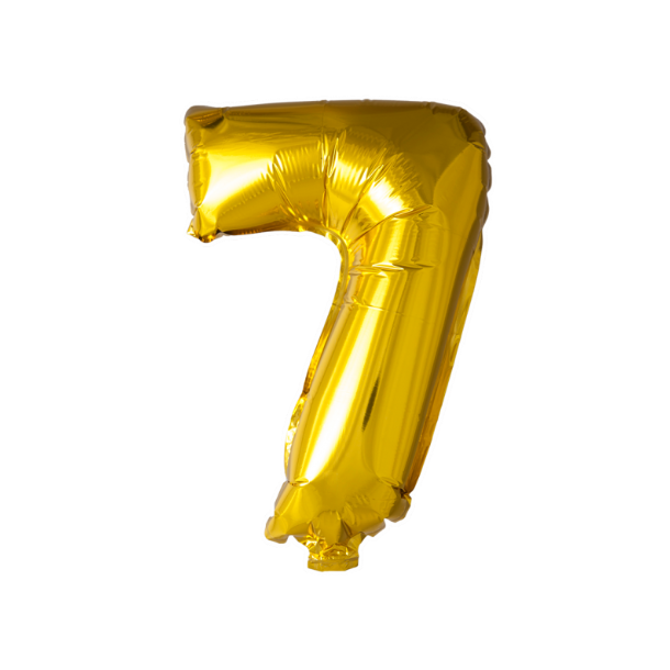 Balloner Folie Talballon 7 Guld (40cm)