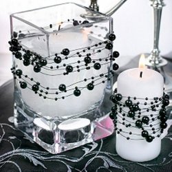 Bordpynt - Dekorations Perlekder 12x1,3m Sort 