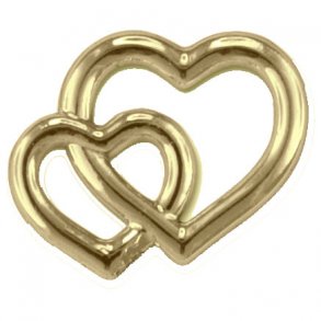 Dekorationsartikler Dobbelt Hjerter Guld