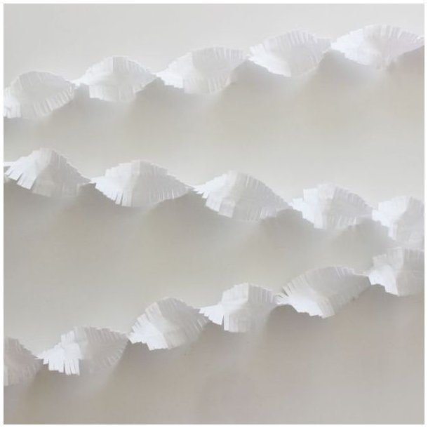 Crepepapir Guirlande Hvid - 6m