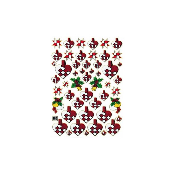 Stickers Flettede Julehjerter - 2020481