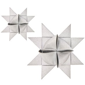 Stjernestrimler/Strimler Slv Glitter 15mm & 25mm / 15 Stjerner