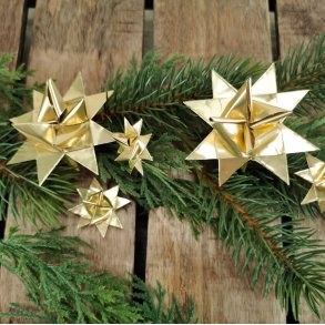 Stjernestrimler/Strimler Guld 15mm - 40 stk - 10 stjerner
