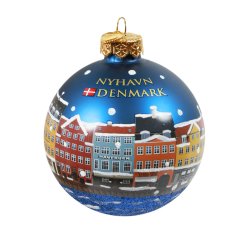 Glas Julekugle  Nyhavn 