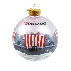 Glas Julekugle Vikingeskib 