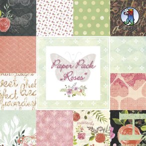 URSUS Scrapbooking Paper Pack Roses15 x 15 cm