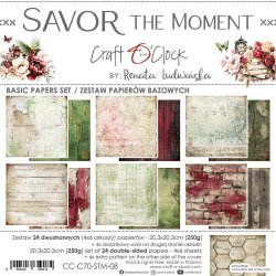  Craft O'Clock Savor The Moment 8x8 Inch Basic Papers Set -20.3 X 20.3 cm Karton Blok  CC-C70-STM-08