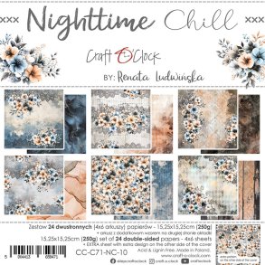 Craft O'Clock Nighttime Chill 6x6 Inch Paper Set - Karton Blok 15x15 cm   CC-C71-NC-10