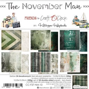 Craft O'Clock The November Man 6x6 Inch Paper Set - Karton Blok 15x15 cm  CC-F37-NM-10
