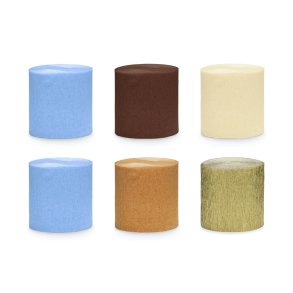 Crepe Papir Bl / Brun / Guld