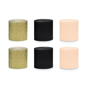 Crepe Papir Sort/Guld/Beige