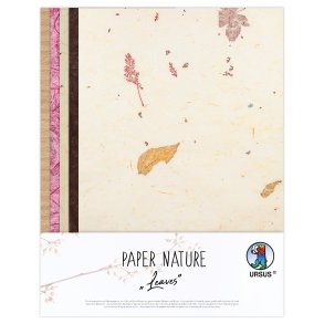 URSUS Natur Papir Leaves / Blade 10 ark 23 x 33 cm - 1 ark Natur kraftkarton 250g 26 x 33 cm