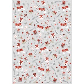 Jule Karton Merry Christmas / Gldelig Jul Med Folie-finish A4/200g