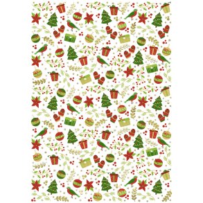 Jule Karton Chrismas / Jul Med Folie-finish A4/200g