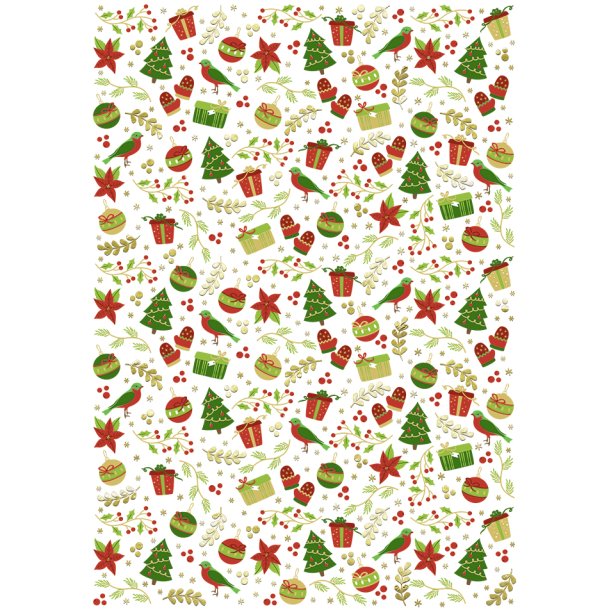 Jule Karton Chrismas / Jul Med Folie-finish A4/200g