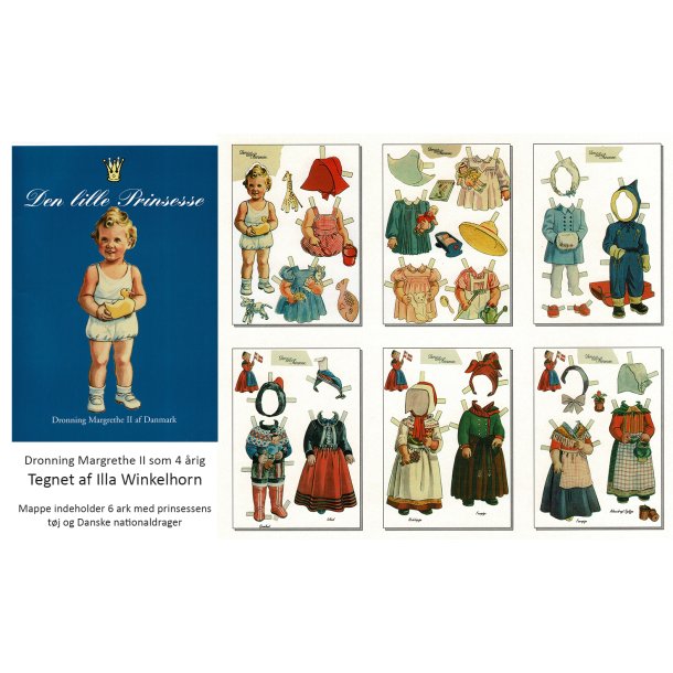 Pkldningsdukke Dronning Margrethe II 6 Ark