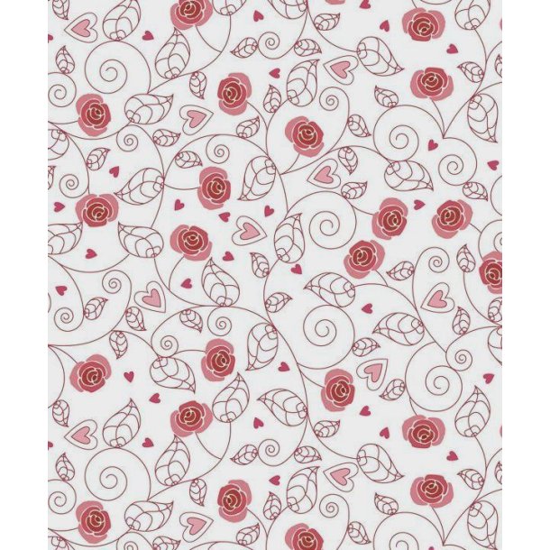 Transparent Pergament Papir Med Rose Blomster A4/ 115g