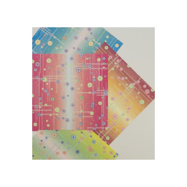 Origami - Foldepapir 15x15cm Petal Chiyogami 24 ark - 4 farver 