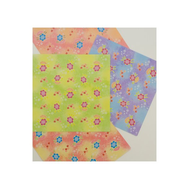 Origami - Foldepapir 15x15cm Hana Tosidet 32 ark - 4 farver 