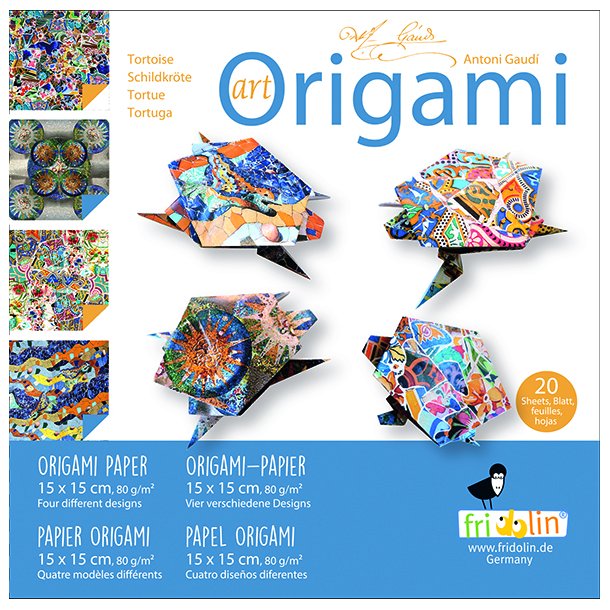 Origami - Foldepapir Art Antoni Gaudi Skildpadder 15 x 15 cm 80g - Svrhedsgrad Normal