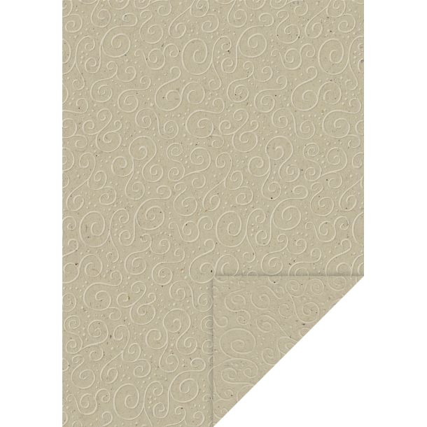 Prget - Embossed Karton Milano Mnster Naturfarvet A4/ 220g/ 5 Ark