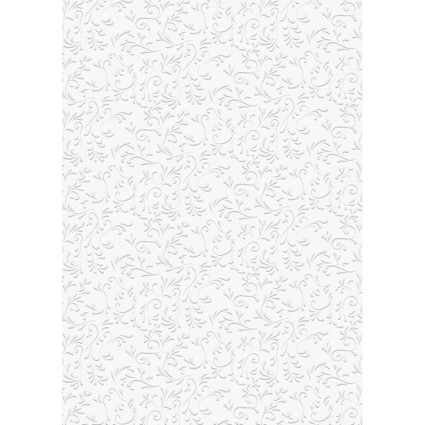 Prget - Embossed Karton Roma Mnster Hvid A4/ 220g/ 5 Ark