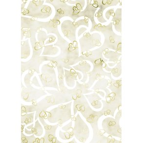 Transparent Pergament Papir Guld Hjerter A4/ 115g/ 5 Ark