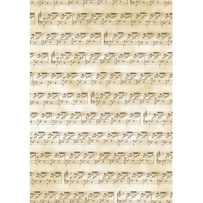 Transparent Pergament Papir Musik Noder Antik Brun A4/ 115g/ 5 Ark