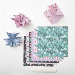 Origami - Foldepapir Bare Bier  Frugt &amp; Blomster / Just Bees Fruits &amp; Flowers 15x15 cm /70g / 50 Ark