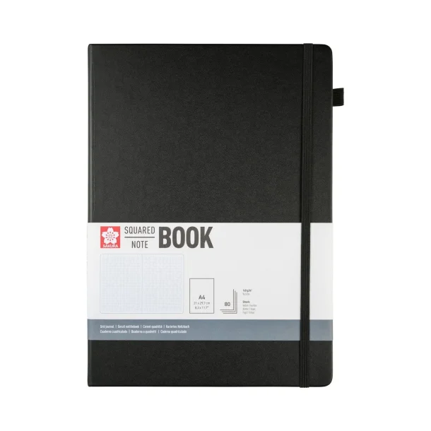 Sakura Notesbog Kvadrat Tern A4 Sort 