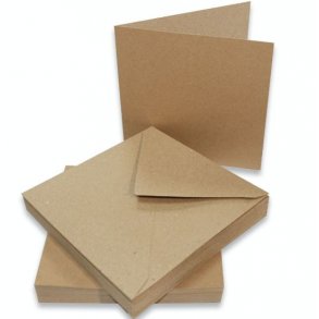 Kraft Kort & Kuverter 10x10 cm 280g 25stk 