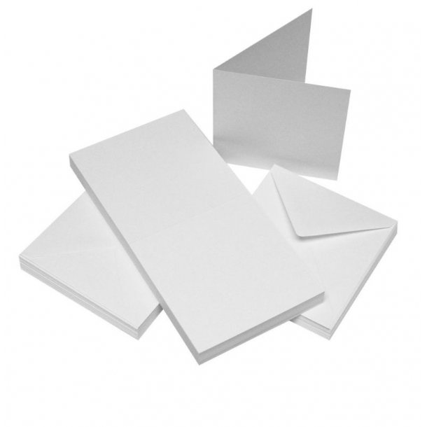 Kort &amp; Kuverter - 12,5x12,5cm Hvid 50 st - 2020447