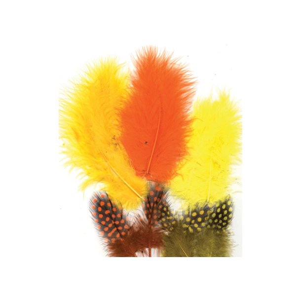 Fjer Marabou Mix Orange/Gul - 2020453