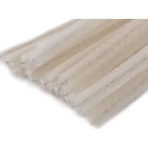 Piberenser/Chenille Elfenben - 6mm / 20 stk