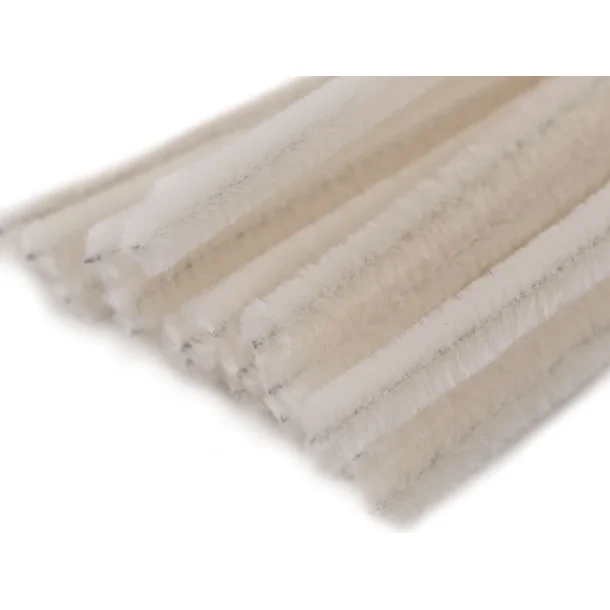 Piberenser/Chenille Elfenben - 6mm / 20 stk