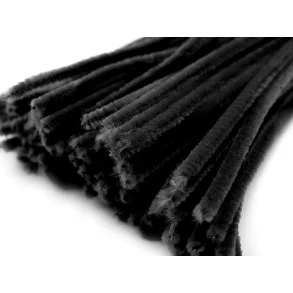 Piberenser/Chenille Sort - 6mm / 20 stk