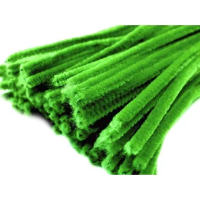 Piberenser/Chenille Grs Grn - 6mm / 20 stk